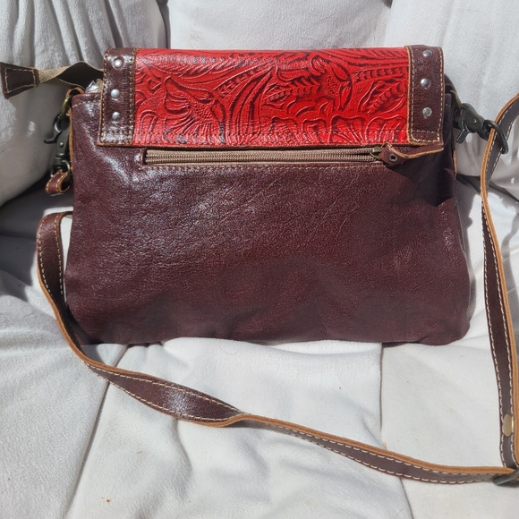 Red Leather Myra Crossbody - Picture 2 of 5